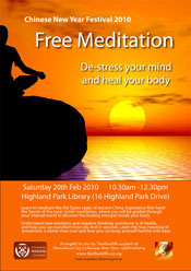 De-stress your mind and heal your body - free meditation 20 Feb 2010 Manukau Library